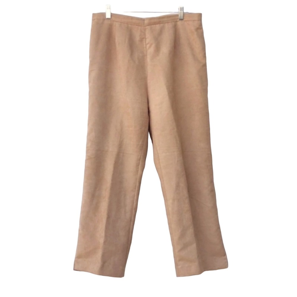Nicole Studio Tan Faux Suede Pants Women's 14 Petite